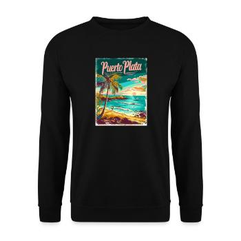  Puerto Plata Paradiesische Strände und - Unisex Pullover - Schwarz - Vorne - Alina (178cm) & Michal (187cm)