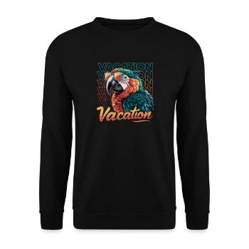 Papagei Urlaub Abenteuer mit Sommerbrille - Unisex Pullover - Schwarz - Vorne - Alina (178cm) & Michal (187cm)