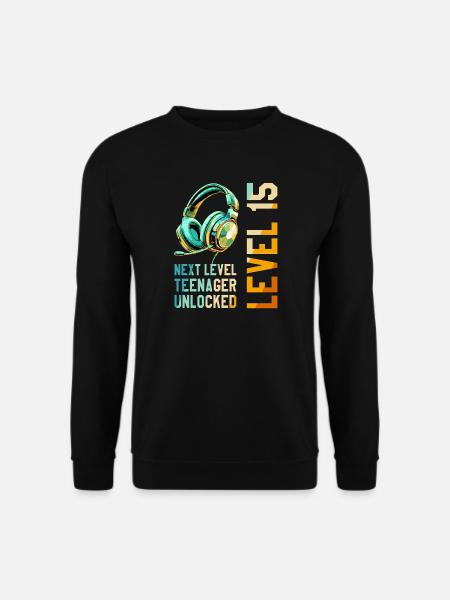15º cumpleaños Chico Chica Adolescente Nivel 15 - Sudadera unisex - negro