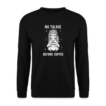 No conversation in front of coffee lover unicorn - Unisex Sweatshirt - black - Front - Alina (178cm) & Michal (187cm)