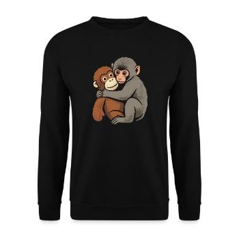 Baby Monkey Punch - Unisex Sweatshirt - black - Front - Alina (178cm) & Michal (187cm)