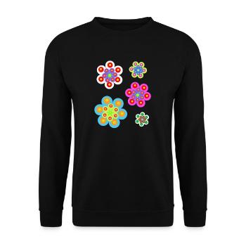 Retro Floral Summer Kids Girl Baby - Unisex Sweatshirt - black - Front - Alina (178cm) & Michal (187cm)