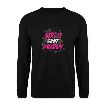 Girls gone muddy Schlammlauf Mud Run Muddy Race - Unisex Sweatshirt - black - Front - Alina (178cm) & Michal (187cm)