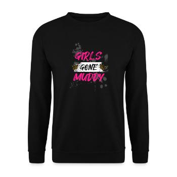 Girls gone muddy Schlammlauf Mud Run Muddy Race - Unisex Sweatshirt - black - Front - Alina (178cm) & Michal (187cm)