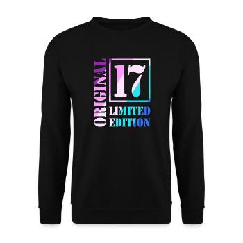 17. Geburtstag Junge Mädchen Teenager Original 17 - Unisex Pullover - Schwarz - Vorne - Alina (178cm) & Michal (187cm)