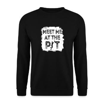 Triff mich im Dot - Unisex Pullover - Schwarz - Vorne - Alina (178cm) & Michal (187cm)