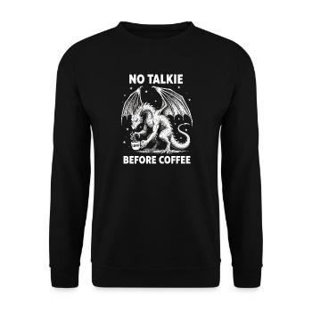 No Conversation Before Coffee Lover Dragon - Unisex Sweatshirt - black - Front - Alina (178cm) & Michal (187cm)