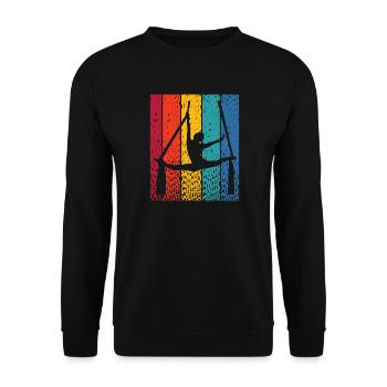 Vertical Cloth Vintage Aerial Acrobatics Aerial Silk - Unisex Sweatshirt - black - Front - Alina (178cm) & Michal (187cm)