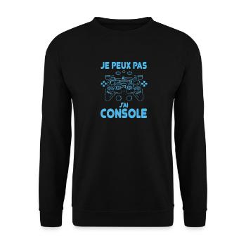 Je peux pas j ai console humour gamer - Sweat-shirt Unisexe - noir - Devant - Alina (178cm) & Michal (187cm)