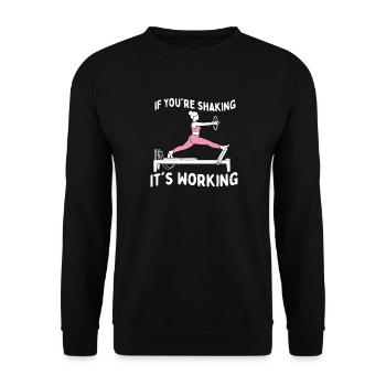 If Youre Shaking Its Working Pilates Humor - Unisex Sweatshirt - black - Front - Alina (178cm) & Michal (187cm)