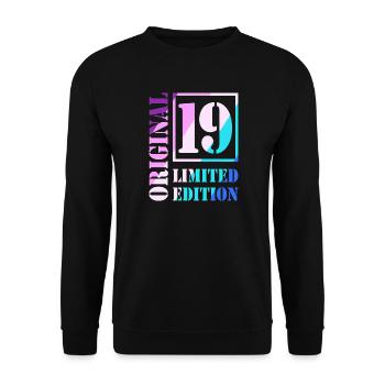 19th Birthday Boy Girl Teenager Original 19 - Unisex Sweatshirt - black - Front - Alina (178cm) & Michal (187cm)