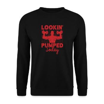 Motivation fitness Bodybuilder qui semble motivé aujourd’hui - Sweat-shirt Unisexe - noir - Devant - Alina (178cm) & Michal (187cm)