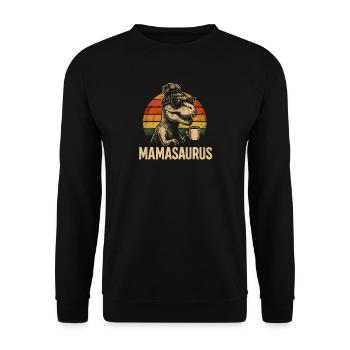 Mamasaurus Mom Mom Gift Idea Humor Funny - Unisex Sweatshirt - black - Front - Alina (178cm) & Michal (187cm)