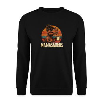 Mamasaurus Mom Mom Gift Idea Humor Funny - Unisex Sweatshirt - black - Front - Alina (178cm) & Michal (187cm)