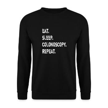 Eat Sleep Colonoscopy Repeat - Unisex Sweatshirt - black - Front - Alina (178cm) & Michal (187cm)