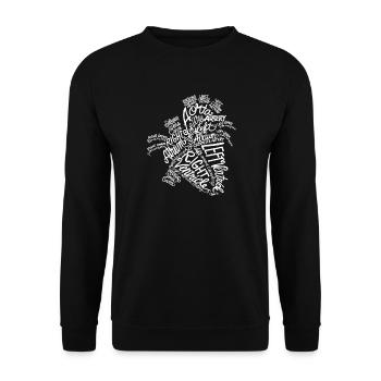 Leaf Word Art Typography - Unisex Sweatshirt - black - Front - Alina (178cm) & Michal (187cm)