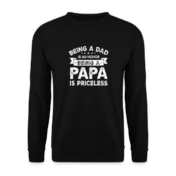 Honneur de papa : Fierté inestimable de papa - Sweat-shirt Unisexe - noir - Devant - Alina (178cm) & Michal (187cm)