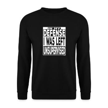 Unbeaufsichtigtes Verteidigungs-Tee zurückgelassen - Unisex Pullover - Schwarz - Vorne - Alina (178cm) & Michal (187cm)