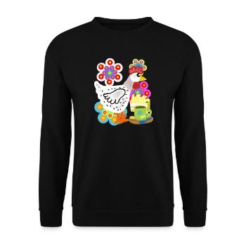 hen cake coffee break coffee chicken - Unisex Sweatshirt - black - Front - Alina (178cm) & Michal (187cm)