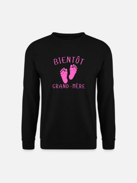 Bientôt Grand-Mère Pieds Roses - Sweat-shirt Unisexe - noir