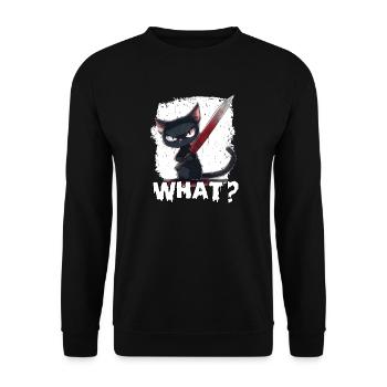 Horror Cat Halloween Party T Kitten Costume - Unisex Sweatshirt - black - Front - Alina (178cm) & Michal (187cm)