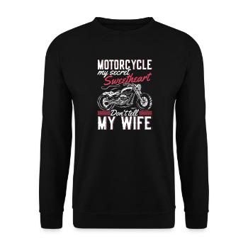 Motorrad Geheimes Herz Sweetheart Biker Freiheit - Unisex Pullover - Schwarz - Vorne - Alina (178cm) & Michal (187cm)