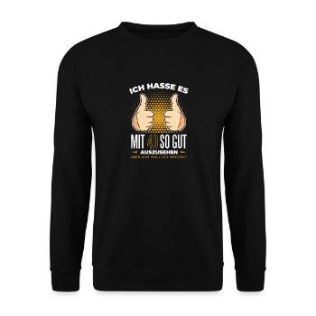 40. Geburtstag T-Shirt Geschenk lustiger Spruch - Unisex Pullover - Schwarz - Vorne - Alina (178cm) & Michal (187cm)