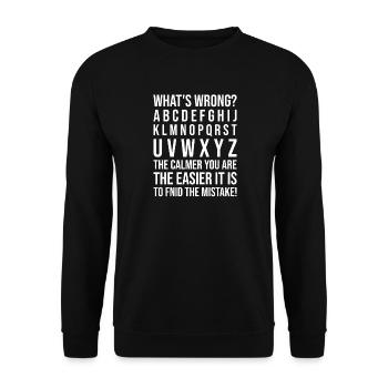 Qu’est-ce qui ne va pas ? Professeur drôle de classe - Sweat-shirt Unisexe - noir - Devant - Alina (178cm) & Michal (187cm)