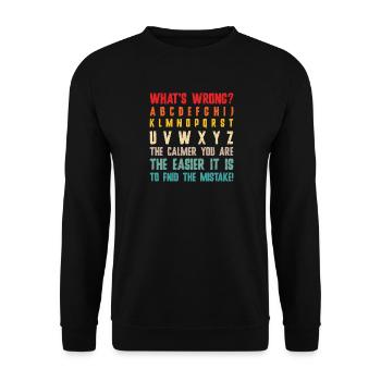 What's Wrong Funny teacher classroom - Unisex Sweatshirt - black - Front - Alina (178cm) & Michal (187cm)