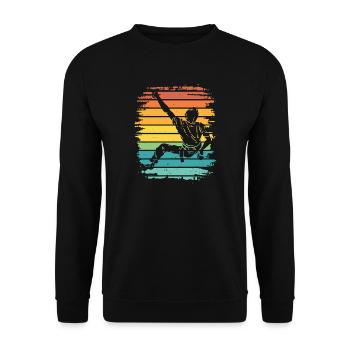 Boulderer Boulder Bouldering - Unisex Sweatshirt - black - Front - Alina (178cm) & Michal (187cm)