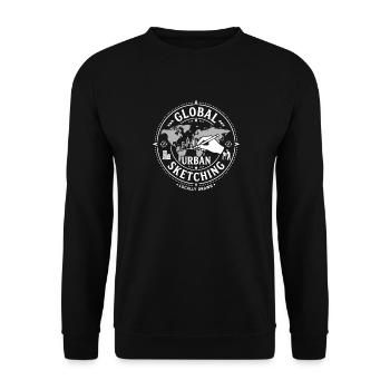 Urban Sketching Künstler weltweit - Unisex Pullover - Schwarz - Vorne - Alina (178cm) & Michal (187cm)