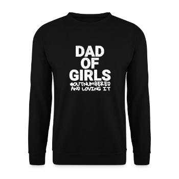 Papa de filles fièrement en infériorité numérique - Sweat-shirt Unisexe - noir - Devant - Alina (178cm) & Michal (187cm)