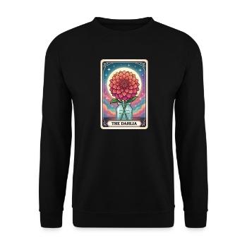 Dahlias Tarot Card - Unisex Sweatshirt - black - Front - Alina (178cm) & Michal (187cm)
