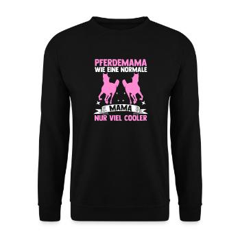 Reiten Mama Mutter Pferdeliebhaber Reiterhof Pferd - Unisex Pullover - Schwarz - Vorne - Alina (178cm) & Michal (187cm)