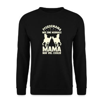 Reiten Mama Mutter Pferdeliebhaber Reiterhof Pferd - Unisex Pullover - Schwarz - Vorne - Alina (178cm) & Michal (187cm)