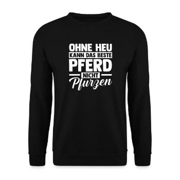 Reiten Pferdeliebhaber Reiterhof Pferde - Unisex Pullover - Schwarz - Vorne - Alina (178cm) & Michal (187cm)
