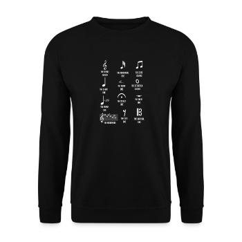 Notes de musique Notes drôles Musiciens qui parlent drôle - Sweat-shirt Unisexe - noir - Devant - Alina (178cm) & Michal (187cm)