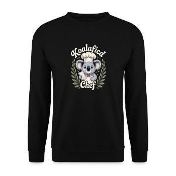 Funny Koalafied Chef Cute Koala Chef - Unisex Sweatshirt - black - Front - Alina (178cm) & Michal (187cm)