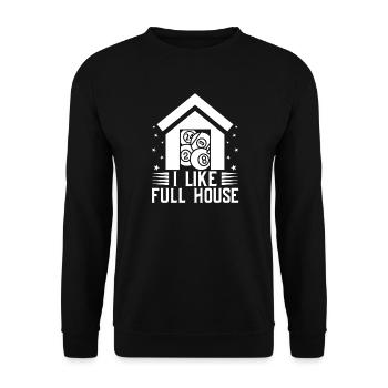 Bingo Player I Like Full House Bingo - Unisex Sweatshirt - black - Front - Alina (178cm) & Michal (187cm)
