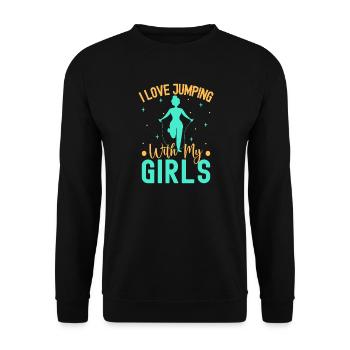 Les passionnés de fitness adorent sauter avec mes filles - Sweat-shirt Unisexe - noir - Devant - Alina (178cm) & Michal (187cm)