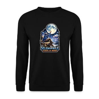 Méditation lunaire, pleine conscience lunaire, spirituel - Sweat-shirt Unisexe - noir - Devant - Alina (178cm) & Michal (187cm)