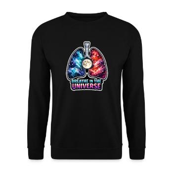 Méditation lunaire, pleine conscience lunaire, spirituel - Sweat-shirt Unisexe - noir - Devant - Alina (178cm) & Michal (187cm)