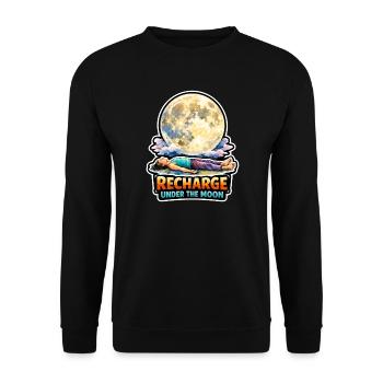 Méditation lunaire, pleine conscience lunaire, spirituel - Sweat-shirt Unisexe - noir - Devant - Alina (178cm) & Michal (187cm)