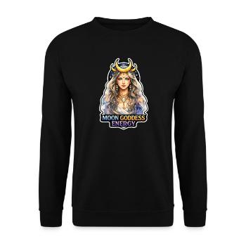 Méditation lunaire, pleine conscience lunaire, spirituel - Sweat-shirt Unisexe - noir - Devant - Alina (178cm) & Michal (187cm)