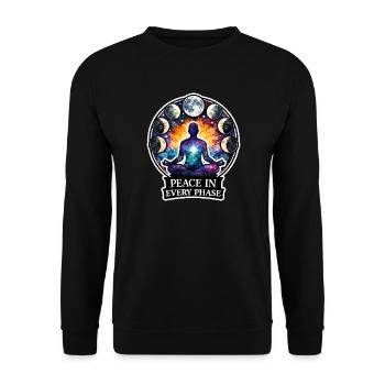 Méditation lunaire, pleine conscience lunaire, spirituel - Sweat-shirt Unisexe - noir - Devant - Alina (178cm) & Michal (187cm)