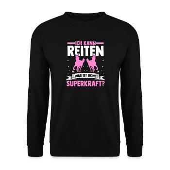 Reiten Pferdeliebhaber Reiterhof Pferde - Unisex Pullover - Schwarz - Vorne - Alina (178cm) & Michal (187cm)