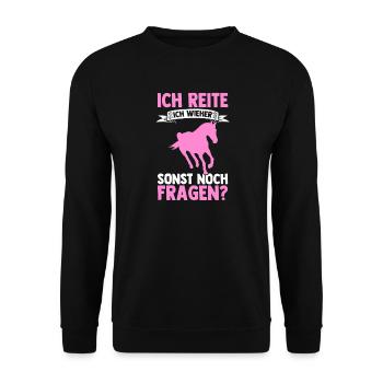 Reiten Pferdeliebhaber Reiterhof Pferde - Unisex Pullover - Schwarz - Vorne - Alina (178cm) & Michal (187cm)