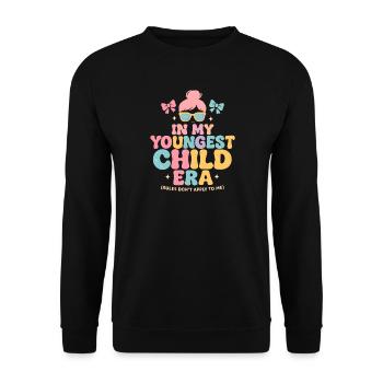 Dans l’humour de l’ère de My Younger Child et de la famille des filles - Sweat-shirt Unisexe - noir - Devant - Alina (178cm) & Michal (187cm)