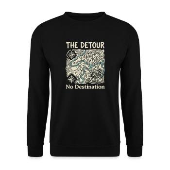 No Destination Detour - Unisex Pullover - Schwarz - Vorne - Alina (178cm) & Michal (187cm)