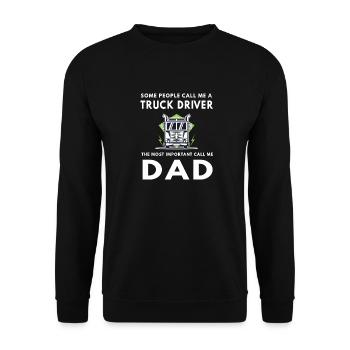 Père Héros Chauffeur de Camion - Sweat-shirt Unisexe - noir - Devant - Alina (178cm) & Michal (187cm)